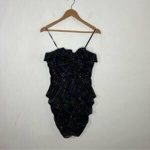 Jill Stuart Multi Colored Strapless Layered Mini Vintage Vibes Dress Size 4